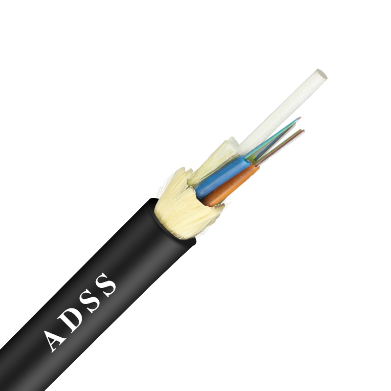 ADSS 12core 24core 48core 96core 144core single jacket 80m 100m 120m 200m span all dielectric self-surpporting aerial Optic Fiber Cable adss 48core fiber adss fibra adss