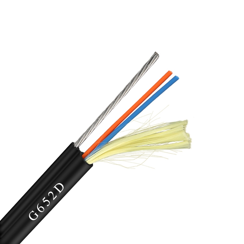 outdoor round shape aramid g652d 1core 2core 4core fiber drop cable with steel messenger optical fibre cable
