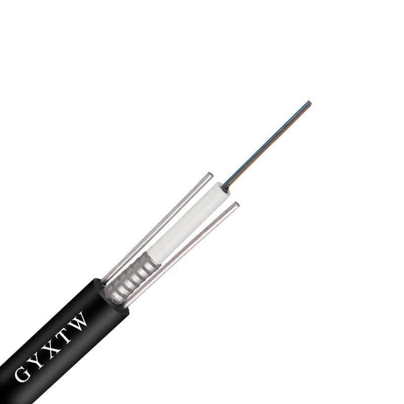 GYXTW outdoor aerial singlemode fibre optic cable with two steel wire 1km fibra optica cable
