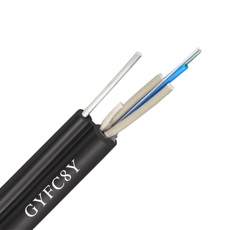 GYFC8Y outdoor overhead g652d fiber optic cable with steel messenger fibre optical cable