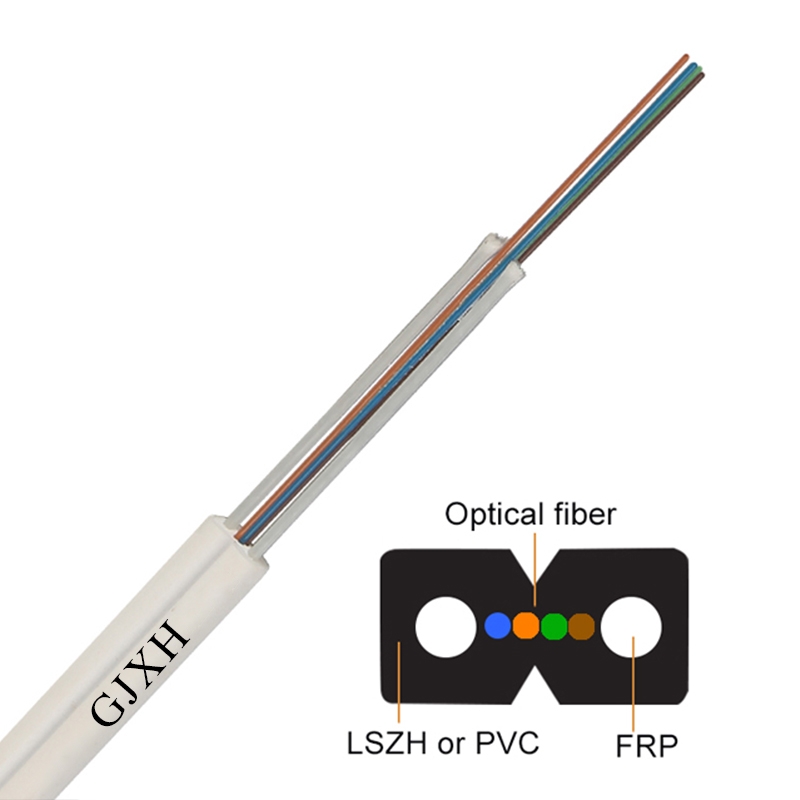 GJXH or GJXFH indoor fiber optic cable 4core FTTH fiber cable 1core ftth drop cable