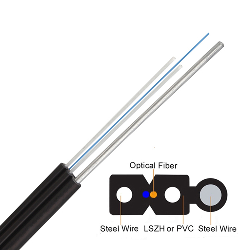 outdoor fiber optic cable with steel wire fiber optic cable roll ftth drop cable outdoor flat drop cable ftth cable 8 core