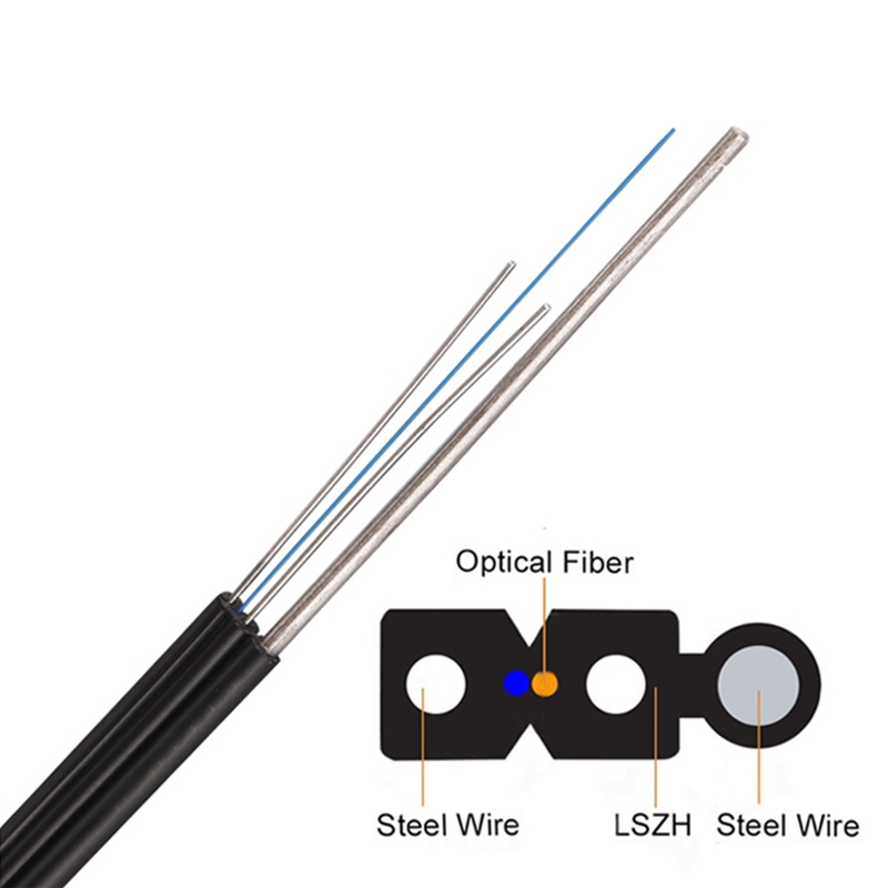 outdoor fiber optic cable with steel messenger fiber optic cable drum ftth drop cable with messenger