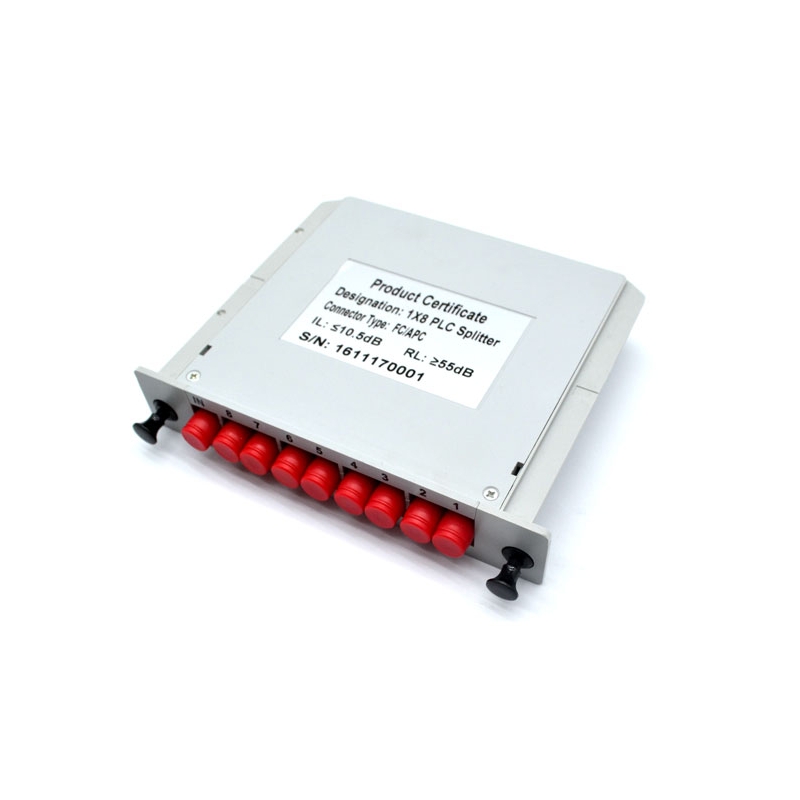 ABS Material Fiber Optic PLC Splitter 1X8 SCUPC Cassette Type Grey For WDM - PON​