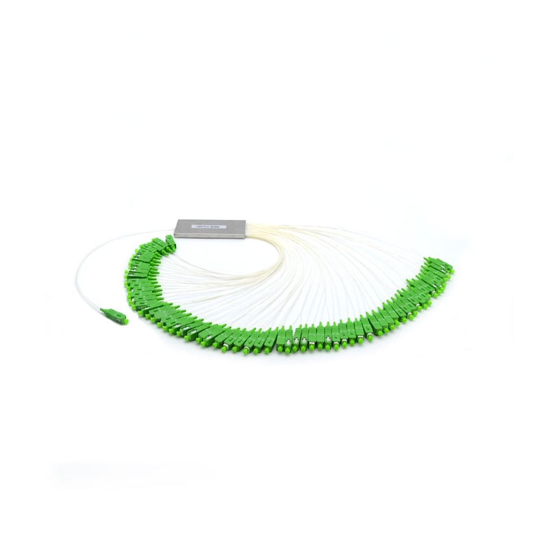 1x64 Fiber Optic PLC Splitter Mini Type Low Insertion Loss Steel Tube Structure