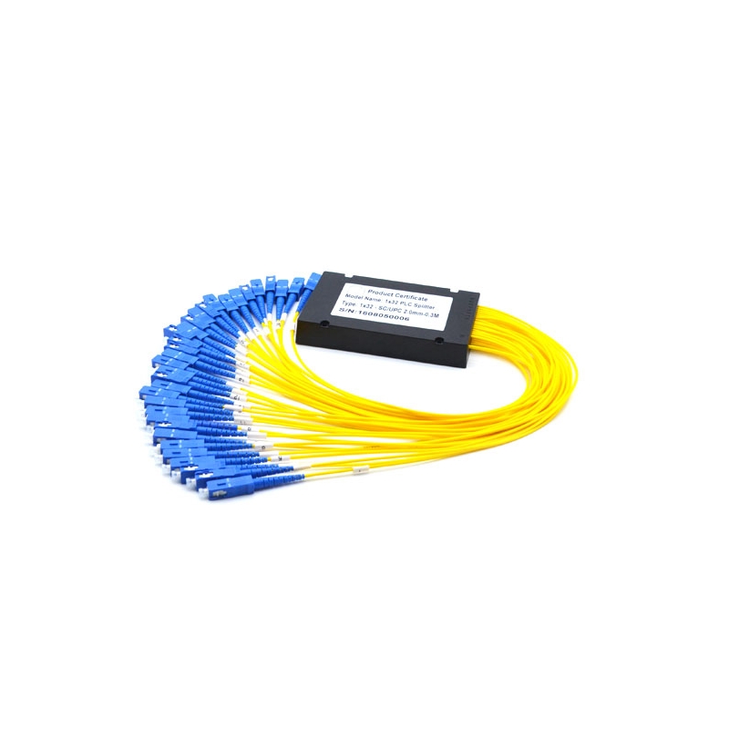 Good PDL Performance Fiber Optic PLC Splitter Black SCUMP 1x32 PLC Splitter