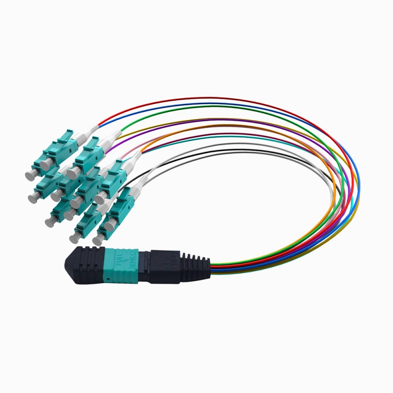  MPO-LC 12 多色紧缓冲光纤跳线 0.3m