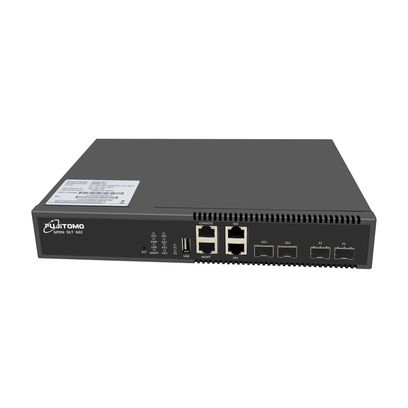 FUJITOMO G02 2 port Gpon 10G Uplink Layer 3 max ratio 1:128 users gpon olt 2 port gpon OLT Vsol HSGQ mini olt